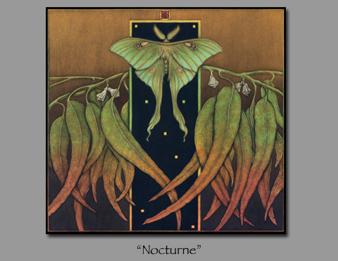  Sharon Mitchell. Nocturne. Multiple Plate Mezzotint with Aquatint & Hand-coloring.