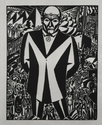 Frans Masereel. Geschäftsmann (Businessman). 1920. Woodcut.
