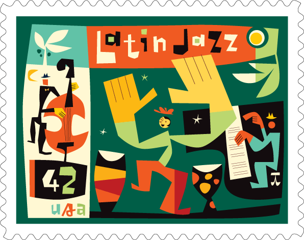 Michael Bartalos. Latin Jazz Stamp.