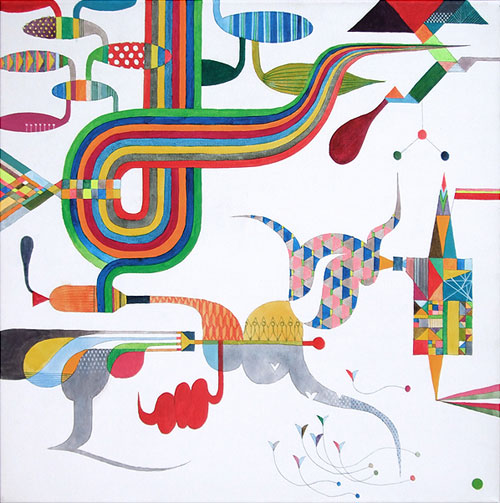 Takashi Iwasaki. Gemmidakosasanouzu. Acrylic on Canvas. 20" x 20". 2008.