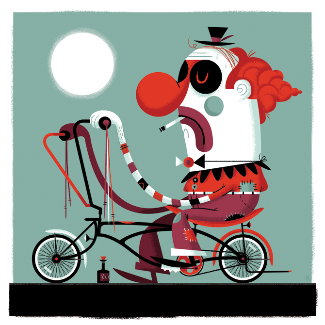 Whino The Clown.12″ × 12″ Giclee Print. CLIENT: Poster Cabaret