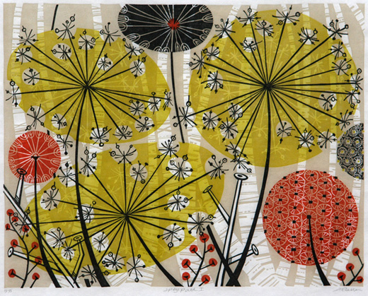 Angie Lewin. Spey Path 1. Screenprint.