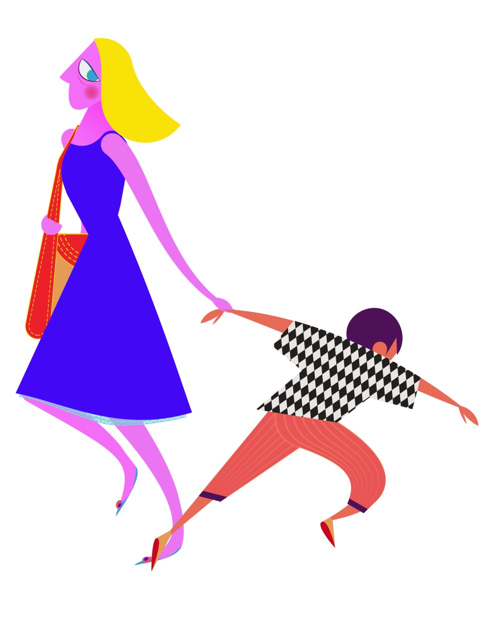 Aditi Raychoudhury. Exiting Mamma with Runaway Son. 2013. Adobe Illustrator.