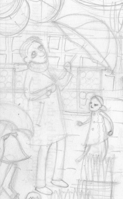 Tall man with Umbrella. 2013. Adobe Illustrator CS5.