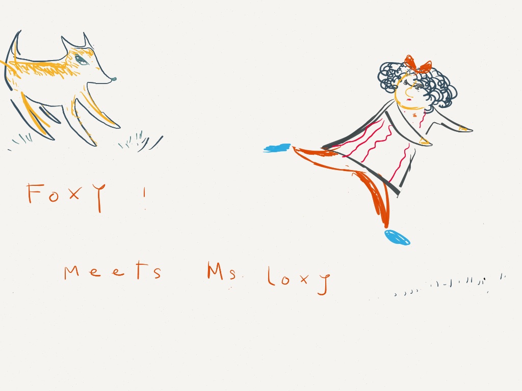 Foxy Meets Miss Loxy. Aditi Raychoudhury. 2/2014. iPad drawing using Paper by 53.