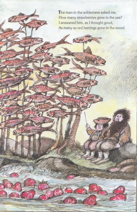 The man in the wilderness asked me. Arnold Lobel. 1986. Graphite, ink, and watercolor on paper.