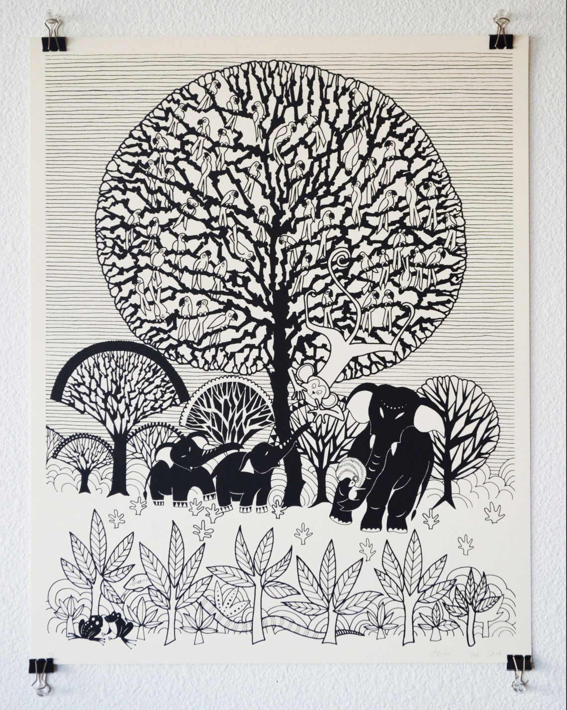 Aditi Raychoudhury. Tree of Life. 2014. Limited Edition Screenprint.