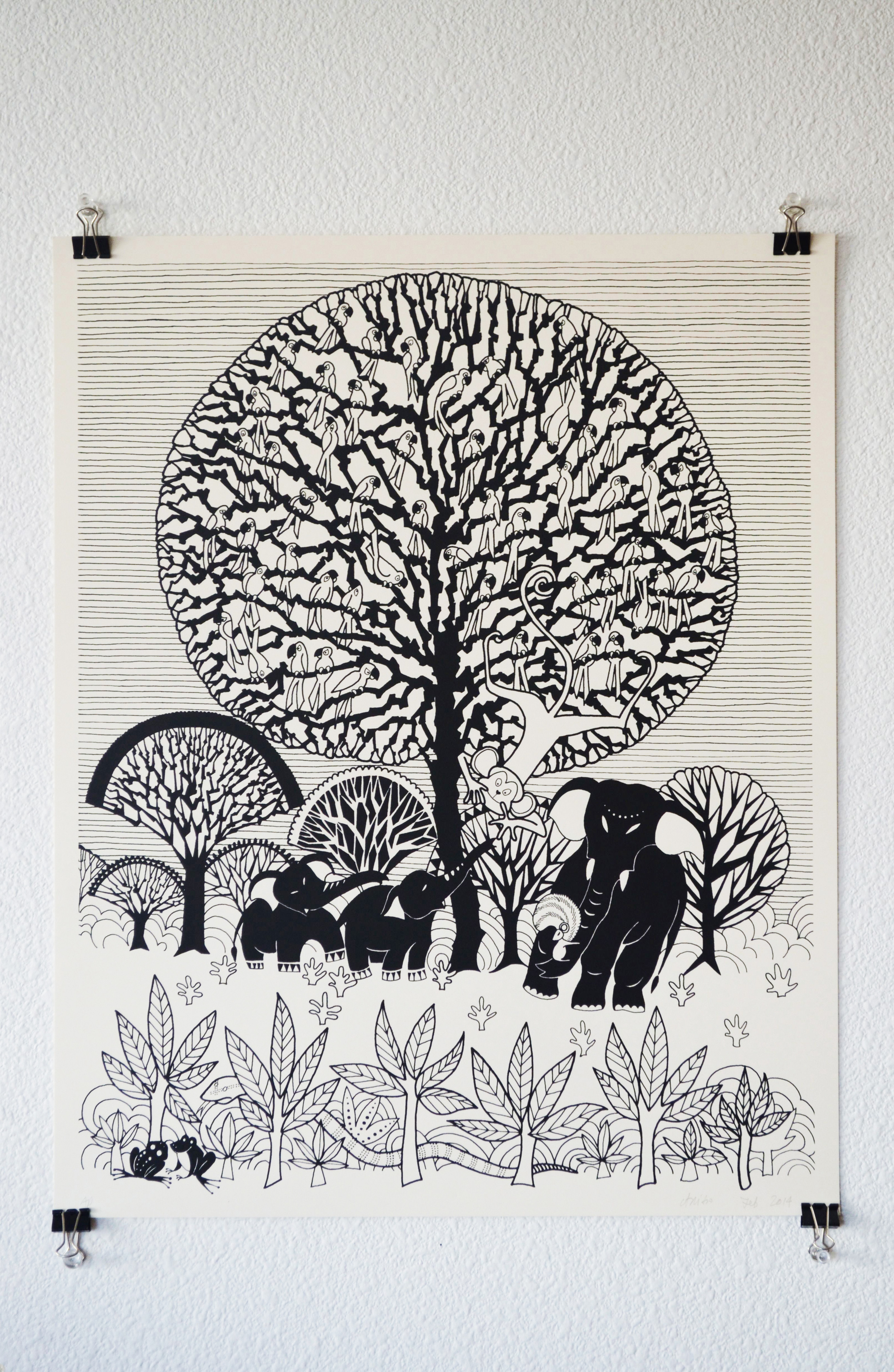 Aditi Raychoudhury. Tree of Life. 2014. Limited Edition Screenprint.
