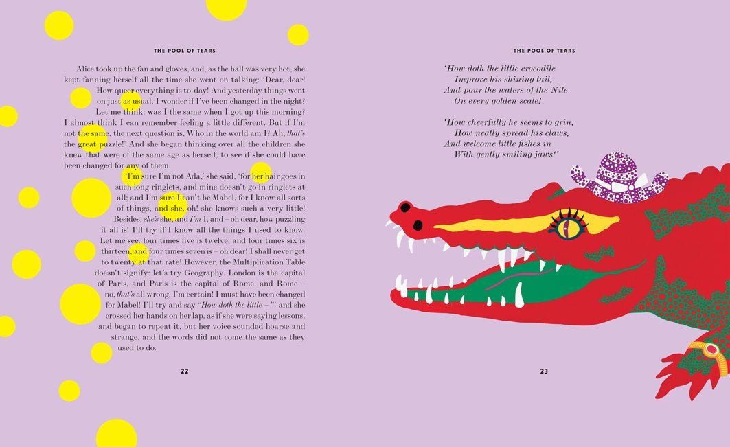 Yayoi Kusama. Illustration from Alice in Wonderland. Penguin, 2012. Source: Amazon.com