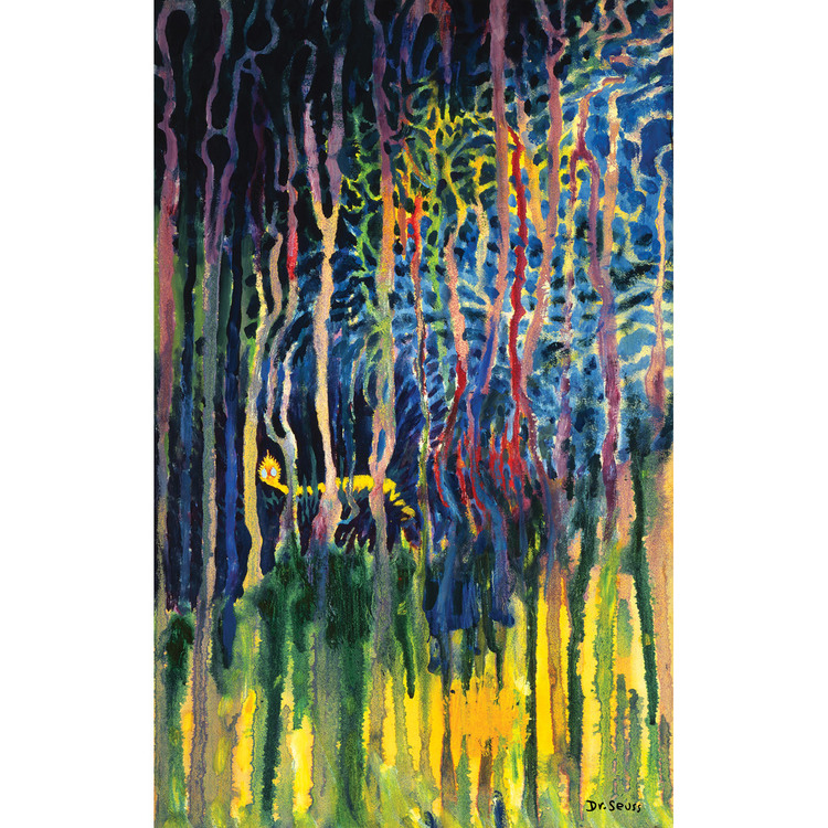 r. Seuss. Worm Burning Bright in the Forest in the Night. 1969. Oil on illustration board.
