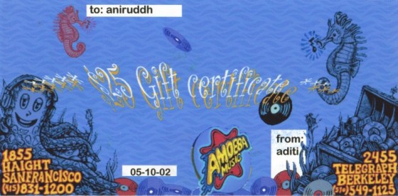 Aditi Raychoudhury. The Fake Gift Certificate. Photoshop. 2002.