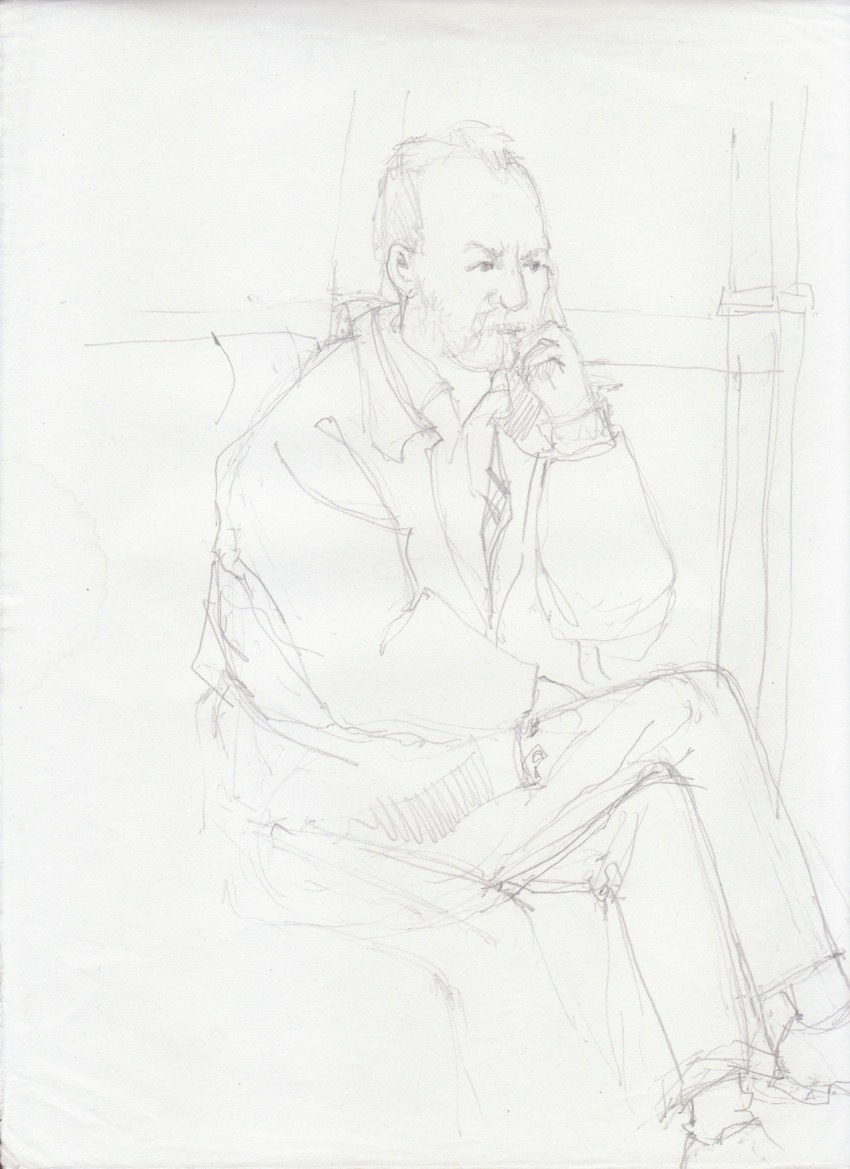 Aditi Raychoudhury. Just Like my Dad. 2000???. Pencil on Xerox Paper.