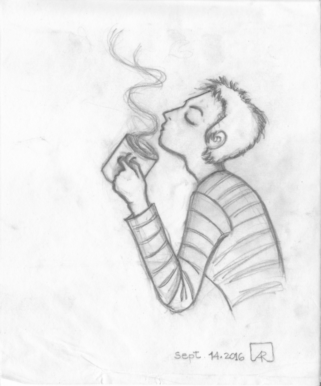 Aditi Raychoudhury. Thank you for the NibMor love. Clearly the way to my curmudgeonly heart is through More Nib Mor. 2016. Pencil Sketch.