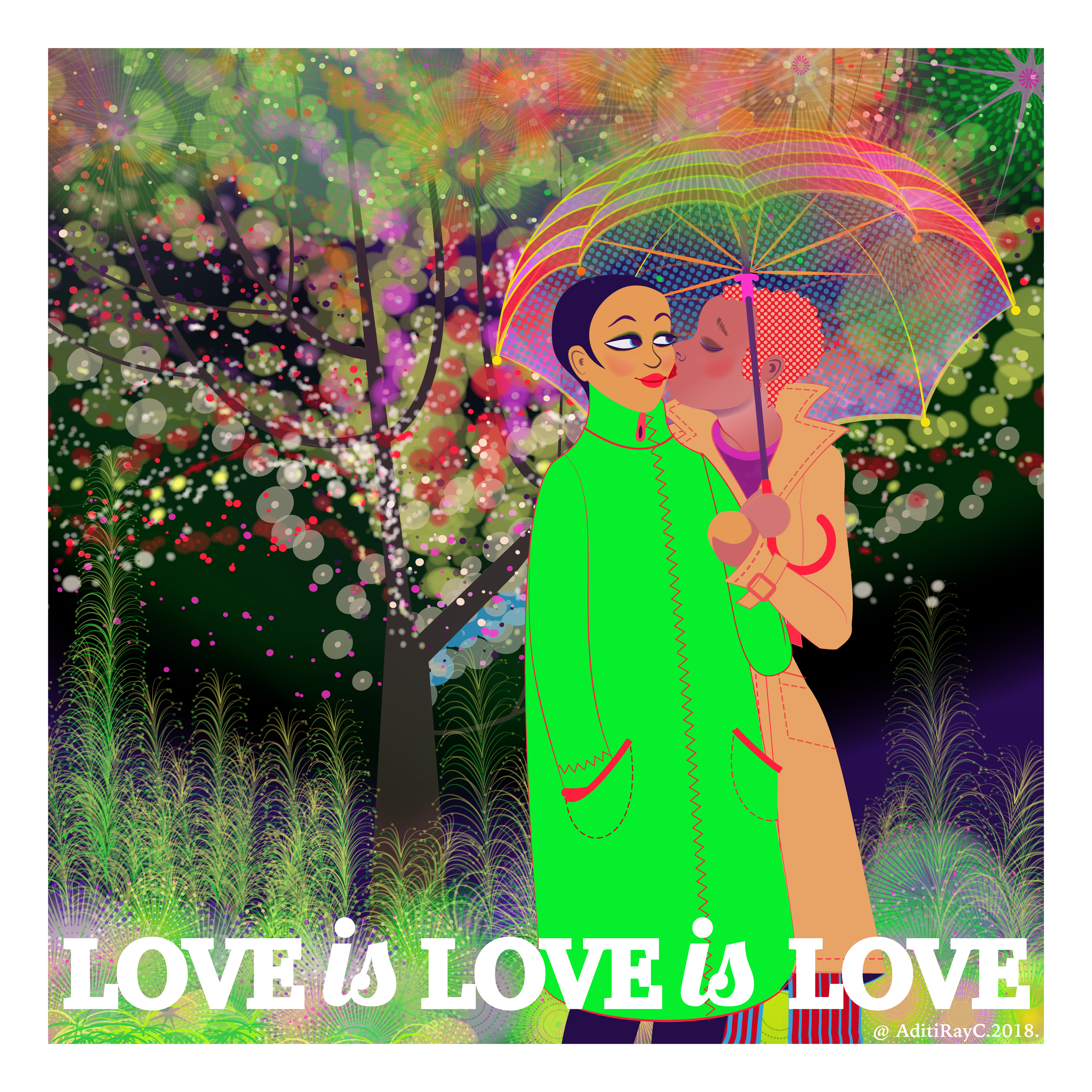 Aditi Raychoudhury. Love is Love is Love. 2018. Adobe Illustrator.