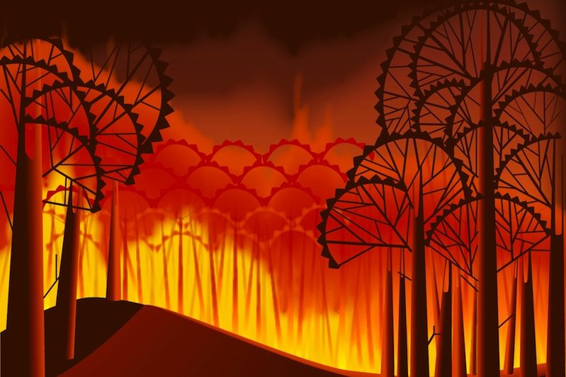 Aditi Raychoudhury. Forest Fire. 2009. Adobe Illustrator CS.